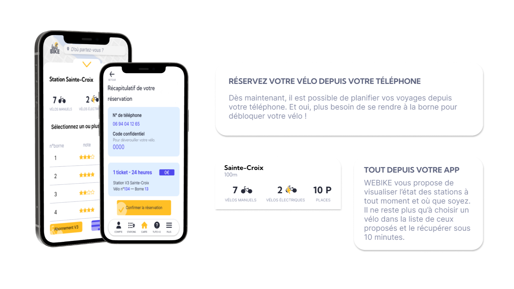 Mode récupérer le vélo l'application WeBike